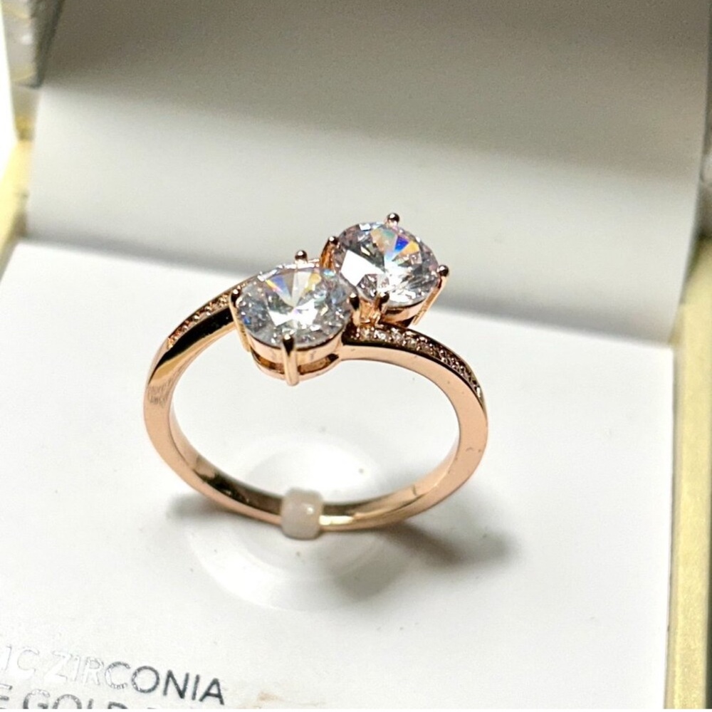 Charter Club Rose Gold-Tone Double Stone Ring
NWT
